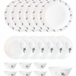 Cello Printed White Opalware 19 Pieces Dinner Set-7