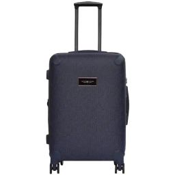 Tommy Hilfiger Navy Printed Medium Hard Cabin Trolley Bag-image-20