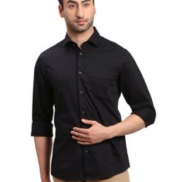 ColorPlus Black Cotton Regular Fit Shirt-image-51