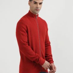 Tommy Hilfiger Red Cotton Regular Fit Texture Sweatshirt image 4