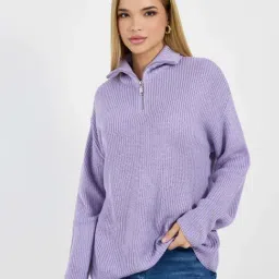 Styli Purple Plain Sweater-image-18