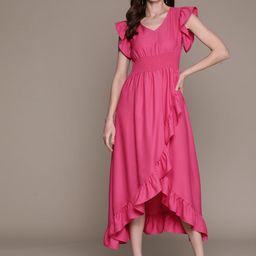 Moda Rapido Flared Sleeve Ruffled A-Line Midi Dress-picture-18