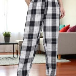 Kryptic Navy Cotton Chequered Pyjamas-image-32