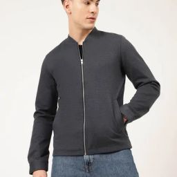Lindbergh Grey Slim Fit Bomber Jacket-image-35
