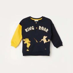 Juniors by Lifestyle Navy Printed Regular Fit Sweatshirt-image-77