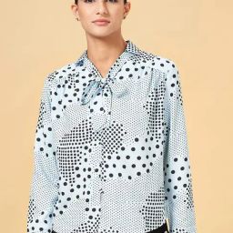 Annabelle by Pantaloons Dream Blue Polka Dots Formal Shirt-image-42