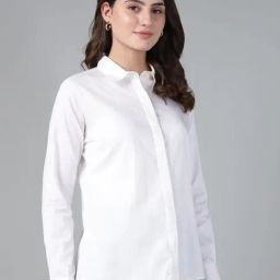 Hancock White Cotton Solid Shirt-image-35