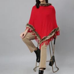 SHOWOFF Red Regular Fit Poncho-image-66