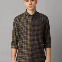 Louis Philippe Multicolored Cotton Slim Fit Checks Shirt-image-15