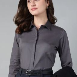 Hancock Dark Grey Cotton Solid Shirt-image-78