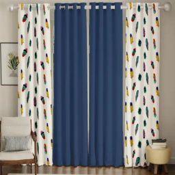 Urban Space Multicolor Cotton Classic Curtains for Door - Set of 4-87