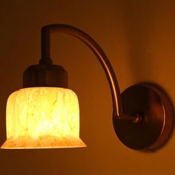 Somil Premium Designer Glass Wall/Night Lamp Elegant & Stylish Dcor Accent for Modern Interiors, Color Yellow, Size:- 10 x 10 x 21 CM-picture-31