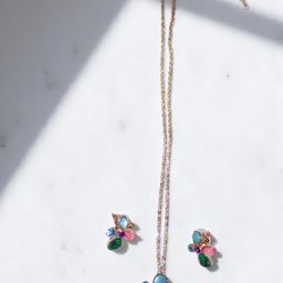 Jolly Faces Floral Stone Studded Jewellery Set-55