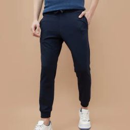 Fame Forever By Lifestyle Navy Cotton Slim Fit Joggers-image-53