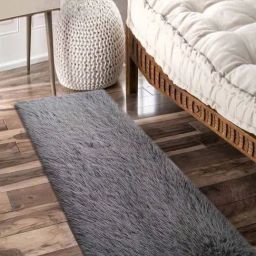 Obsessions Charcoal Polyester Solid Bedside Runner-picture-29