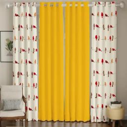 Urban Space Red Cotton Classic Curtains for Door - Set of 4-image-12