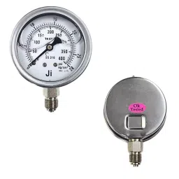 Japsin Instrumentation Glycerin Filled Economical Pressure Gauge 0 to 28 Kg/cm² Range 63 mm (2½ Inch) Dial Size, JIPL-EPG-63MM-B8-22
