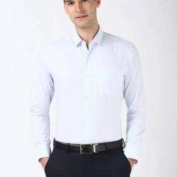 Peter England Blue Regular Fit Checks Shirt-picture-4