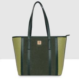 Esbeda Green Textured Large Tote Handbag-46