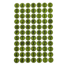 Comet Busters Green & Black Printed Self-Adhesive Uppercase Alphabet & Numerals  Stickers-37