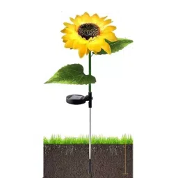 GIGAWATTS Sunflower 8 LED Solar Garden Light Warm White, ‎GW-SL05-P044 (Pack of 4 Pcs)-34