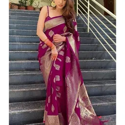 all about you Woven Design Zari Kanjeevaram Saree-image-4
