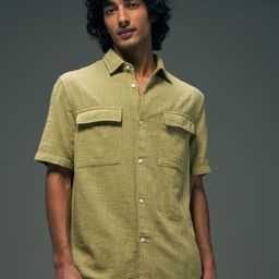 Flying Machine Men Spread Collar Textured Oversized Casual Shirt-image-19