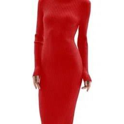 TRENDY ERA Striped Bell Sleeve Bodycon Dress-picture-45