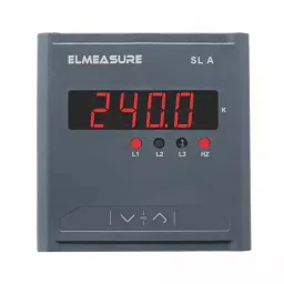 Elmeasure Three Phase Ammeter with Accuracy Class 1 and Size 96x96 mm, SL003AS10610-35