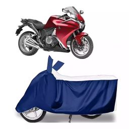 Auto Pearl Bike Cover for Honda VFR 1200F (White & Blue)-image-49
