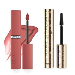 LOreal Liquid Lipstick 5ml - Worth It Medium 635 & Waterproof Mascara 9.4 ml - Black Combo-31