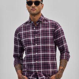 Snitch Men Smart Slim Fit Opaque Checked Casual Shirt-image-71