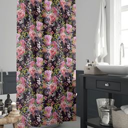 ArtzFolio Black & Pink Floral Printed Waterproof Shower Curtains-image-87