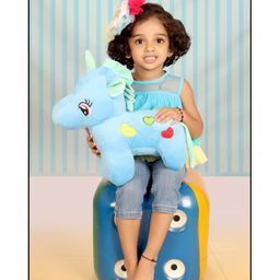 DearJoy Baby Unicorn Soft Toy and Plush Toy Blue - Height 32 cm-picture-16