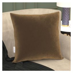 MYARMOR Micro Fiber Square Pillow with Velvet Cover - Brown-15