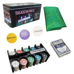 VGRASSP 200 Pcs Poker Chips Game Toy For Kids, Adults - Tin Box Packed With 36 X 24 Inch Gaming Mat, 200 Casino Chips, 2 Decks of Playing Cards, 1 Small Blind, 1 Big Blind and 1 Dealer Button-17