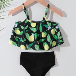 Kookie Kids Sleeveless Two Piece Swimsuit with Leaf Print - Multicolor-image-76