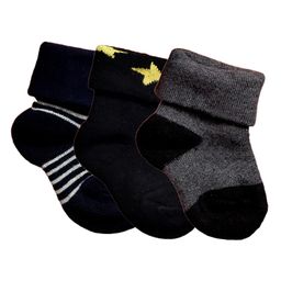 NEXT2SKIN Pack Of 3 Striped & Solid Soft Cotton Socks - Black & Grey-picture-30