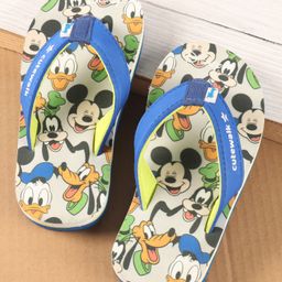 Cute Walk by Babyhug Disney Slip On Flip Flops with Mickey Mouse Print - Blue-image-9