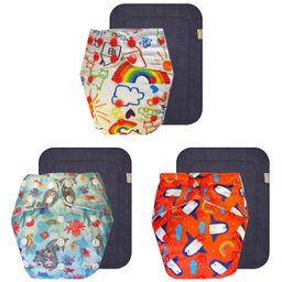 Dumbledo Premium Cloth Diaper with Leak-Proof, Absorbent 6-layer Black Insert - Dryfeel with Comfortable Fit for 3 Months to 3 Years, Pack of 3-15