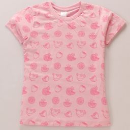 Tango Single Jersey Knit Half Sleeves T-Shirt With Lemon Print - Pink-image-45