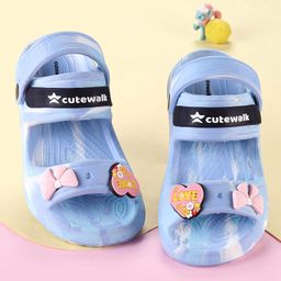 Cute Walk by Babyhug Clogs With Bow & Heart Applique - Blue-image-76