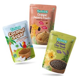 timios Organic Combo Pack of Coconut Sugar Jaggery Powder & Chia Seeds - 100 g Each-image-57