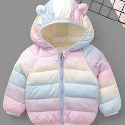 Mark & Mia Full Sleeves Hooded Padded Jacket With Color Block Design & Ear Applique - Multicolor-18