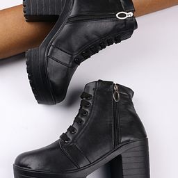Shoetopia Solid Boots - Black-image-89
