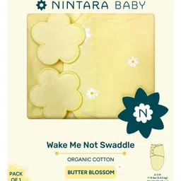 NINTARA BABY Wake Me Not Swaddle Wrap 100% Organic Cotton, Ultra-Soft Newborn Sleep Sack with Safe Velcro (0-3 Months)-picture-8