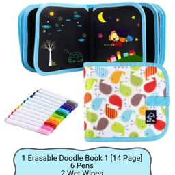 BitFeex Erasable Doodle Book Set 14 Page Reusable Drawing Pads Preschool Travel Art Toy-Pack of 1 pcs, Color & Design May Vary image 2