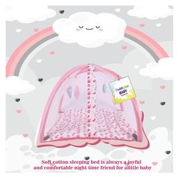 Toddylon New Born Baby Bedding Set Mattress with Mosquito Net & Sleeping Bag Combo - Pink image 3