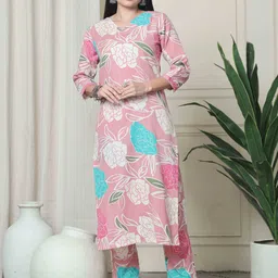 Roly Poly Women Floral Printed Regular Kurti with Trousers-image-83
