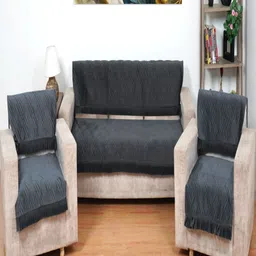 Fashion Throw Grey Velvet Sofa Cover-image-85